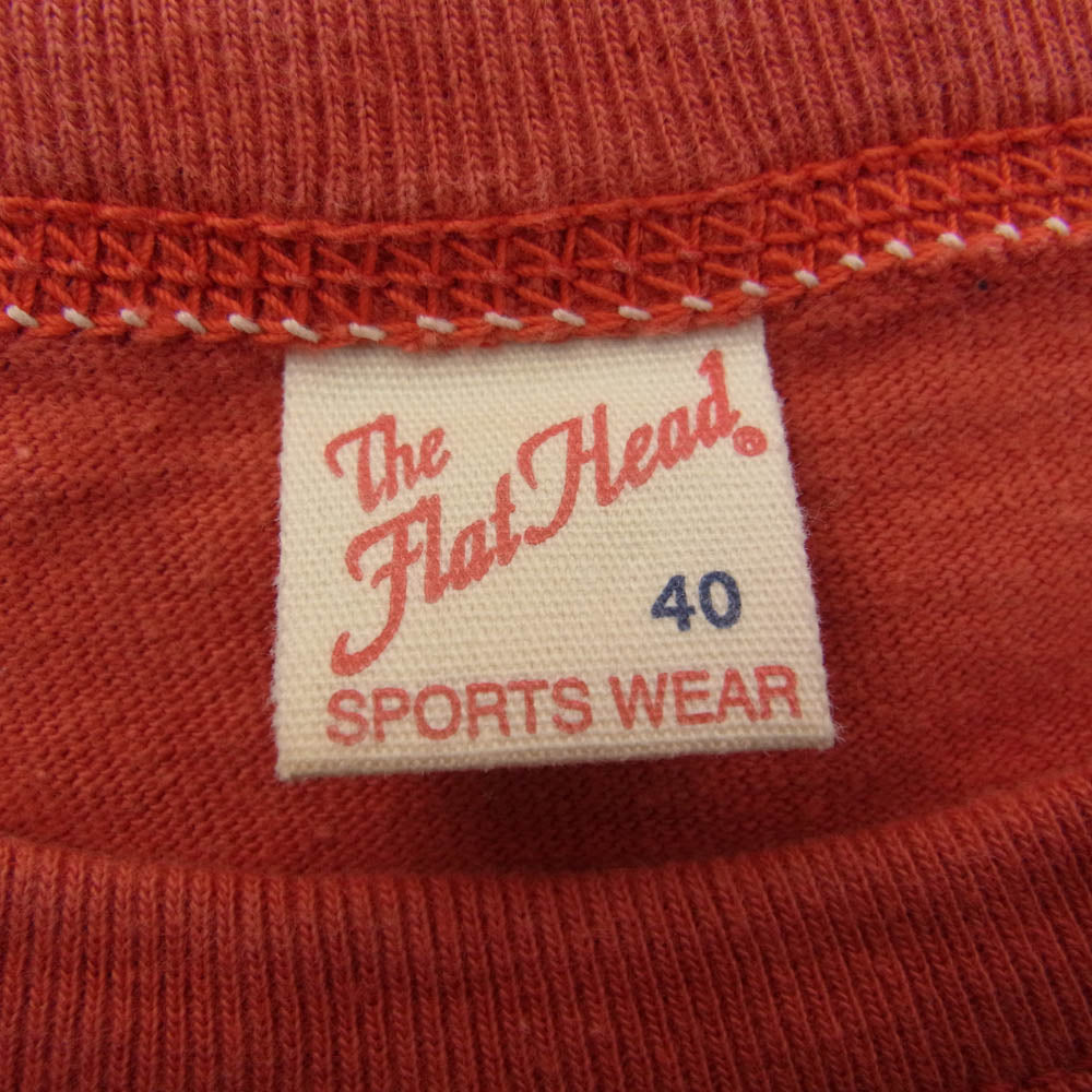 THE FLAT HEAD ザフラットヘッド CALIFORNIA ロゴ 半袖 Tシャツ レッド レッド系 40【中古】