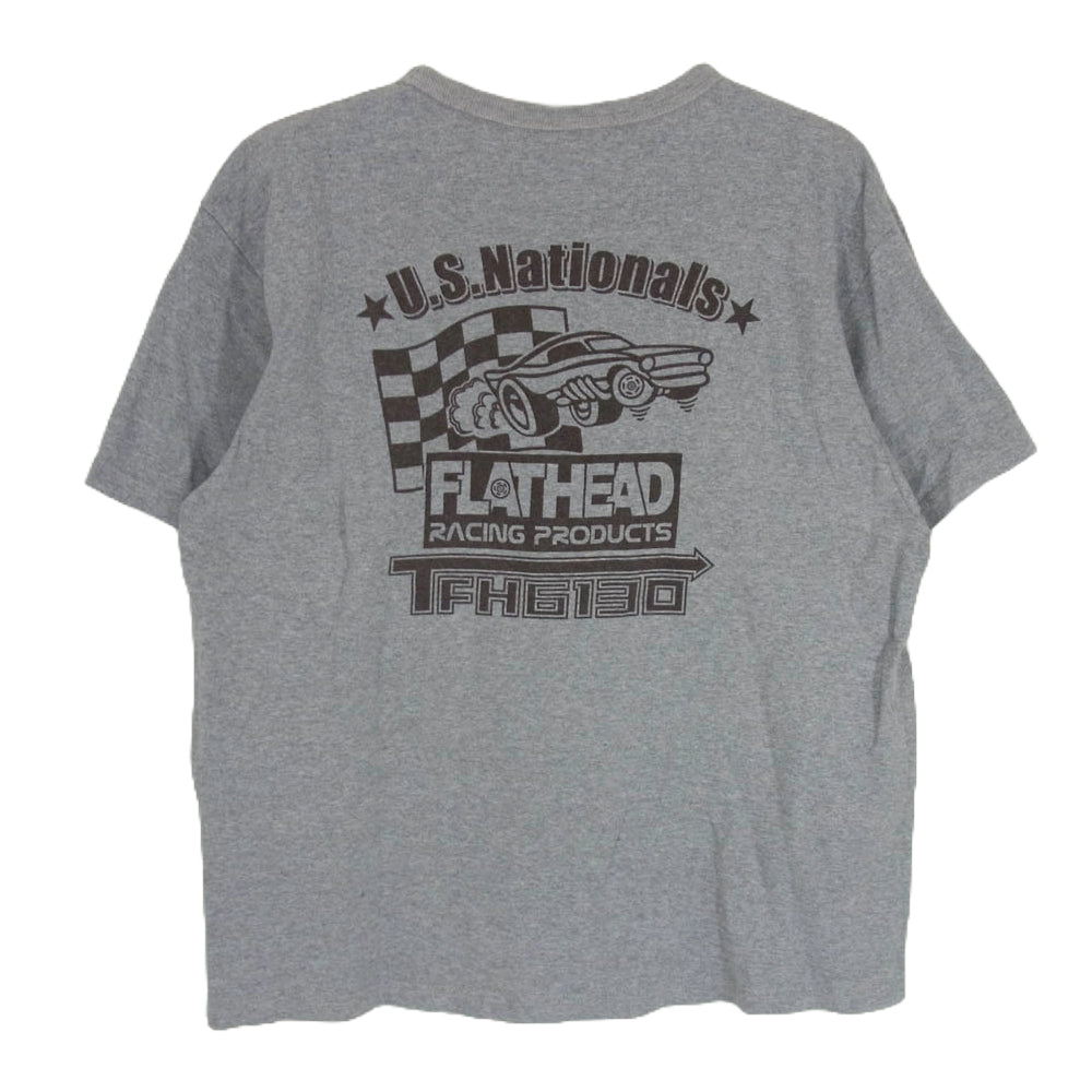 THE FLAT HEAD ザフラットヘッド GLORY PARK グローリーパーク U.S.Nationals バック プリント 半袖 Tシャツ グレー系 40【中古】