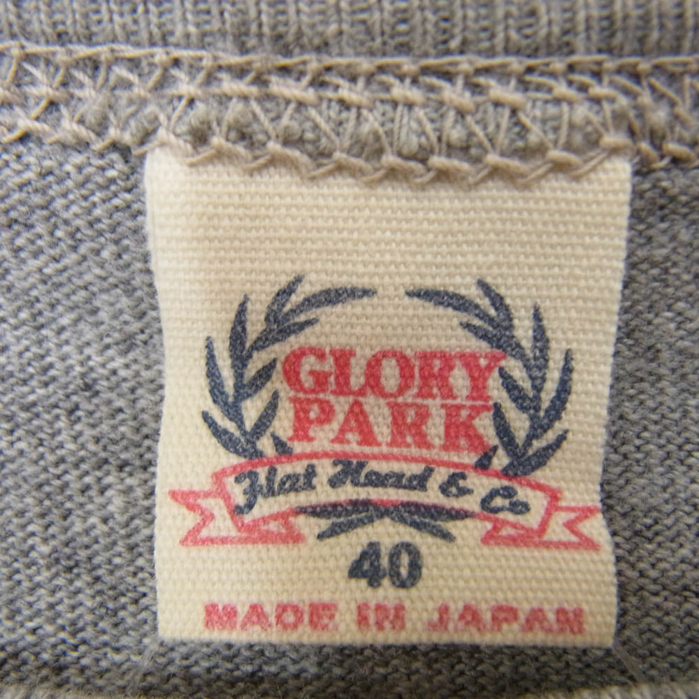 THE FLAT HEAD ザフラットヘッド GLORY PARK グローリーパーク U.S.Nationals バック プリント 半袖 Tシャツ グレー系 40【中古】