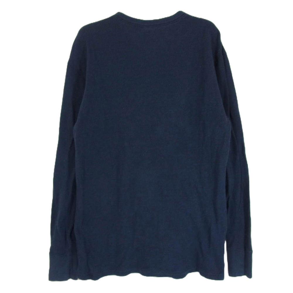 THE FLAT HEAD ザフラットヘッド クルーネック サーマル カットソー 長袖 Tシャツ ネイビー系 42【中古】