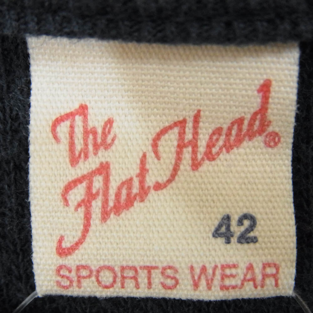 THE FLAT HEAD ザフラットヘッド クルーネック サーマル カットソー 長袖 Tシャツ ネイビー系 42【中古】