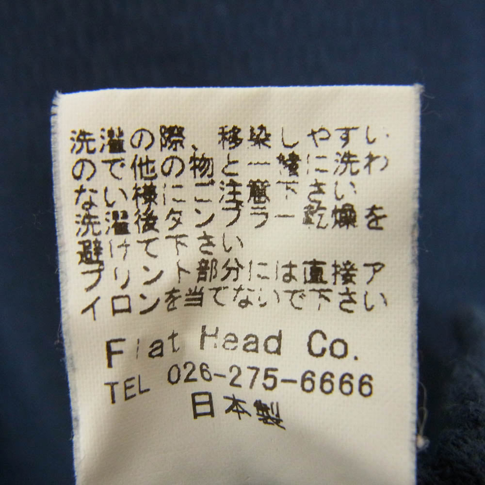 THE FLAT HEAD ザフラットヘッド クルーネック サーマル カットソー 長袖 Tシャツ ネイビー系 42【中古】