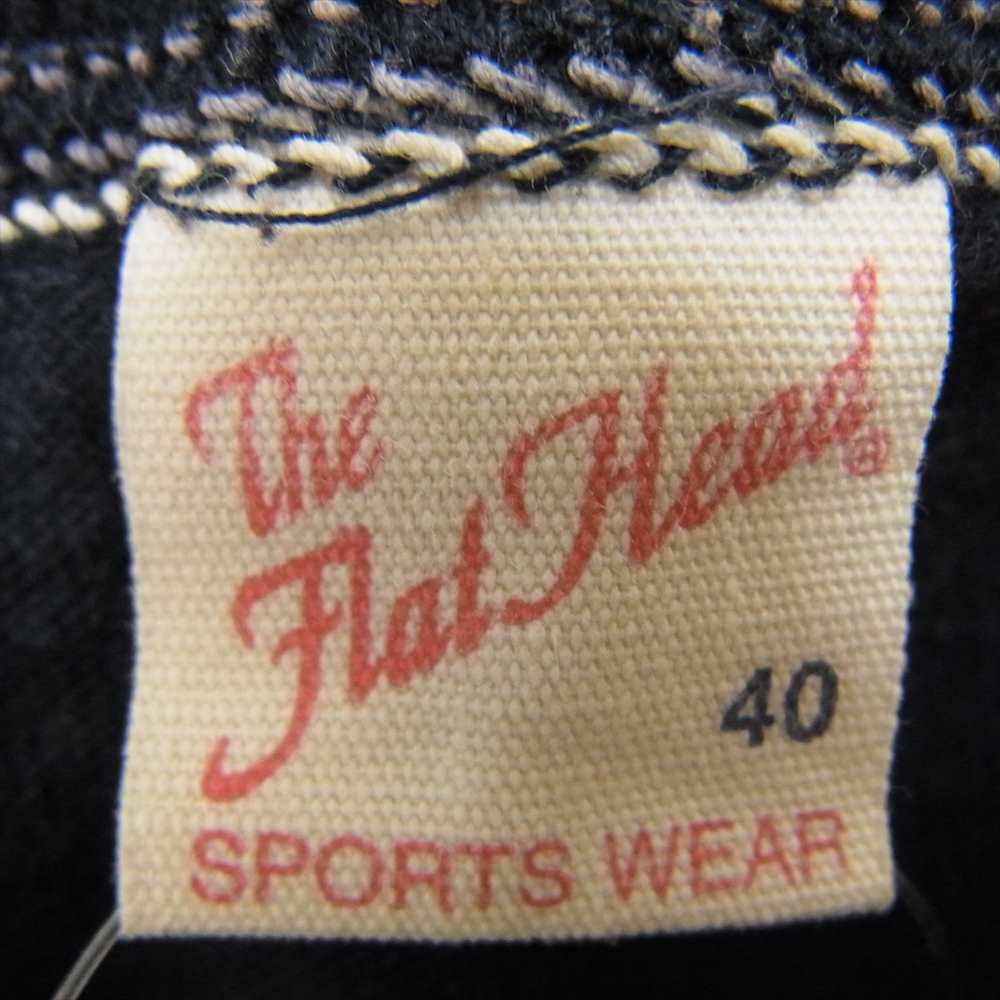 THE FLAT HEAD ザフラットヘッド Remember When ロゴ 半袖 Tシャツ ネイビー系 40【中古】