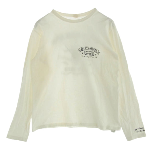 THE FLAT HEAD ザフラットヘッド GLORY PARK グローリーパーク JETTY HAMMER パック プリント ロゴ Tシャツ ホワイト系 40【中古】