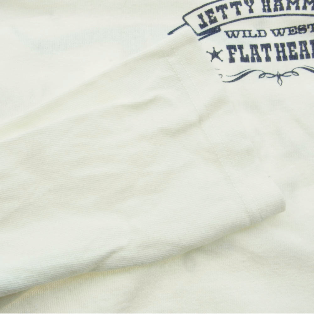THE FLAT HEAD ザフラットヘッド GLORY PARK グローリーパーク JETTY HAMMER パック プリント ロゴ Tシャツ ホワイト系 40【中古】