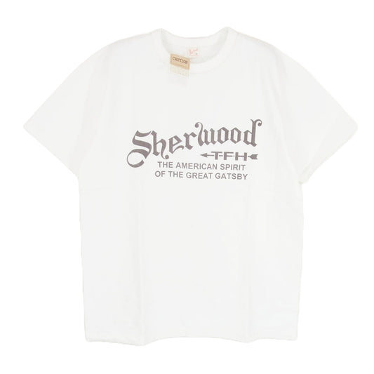 THE FLAT HEAD ザフラットヘッド Sherwood ロゴ 半袖 Tシャツ ホワイト系 40【中古】