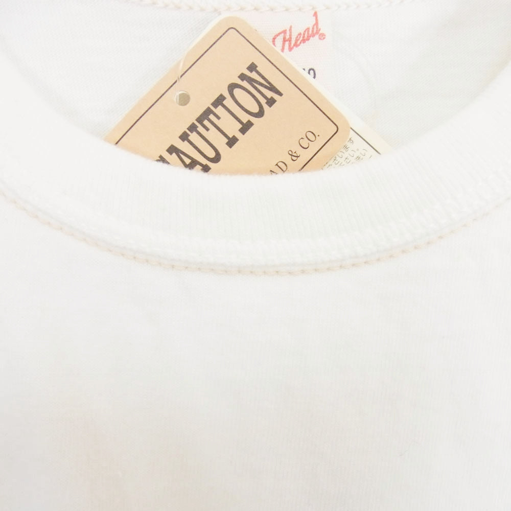 THE FLAT HEAD ザフラットヘッド Sherwood ロゴ 半袖 Tシャツ ホワイト系 40【中古】