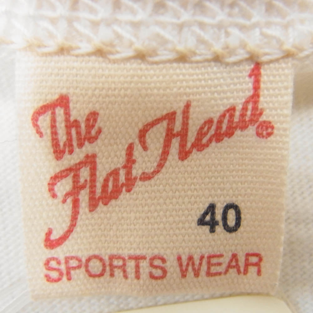 THE FLAT HEAD ザフラットヘッド Sherwood ロゴ 半袖 Tシャツ ホワイト系 40【中古】