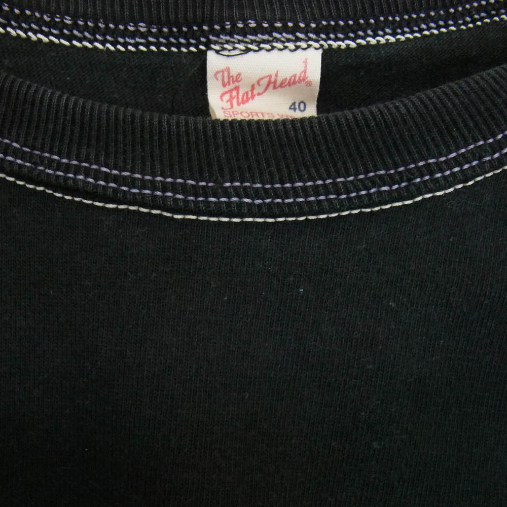 THE FLAT HEAD ザフラットヘッド GAMBLEBAR ROOM ロゴ 半袖 Tシャツ ブラック ブラック系 40【中古】