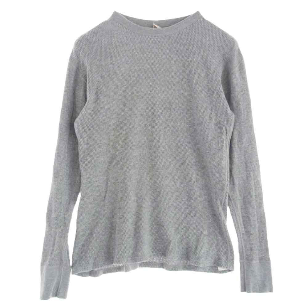 THE FLAT HEAD ザフラットヘッド クルーネック サーマル 長袖 Tシャツ グレー系 42【中古】
