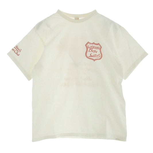 THE FLAT HEAD ザフラットヘッド Betty Carol ロゴ プリント 半袖 Tシャツ ホワイト ホワイト系 40【中古】