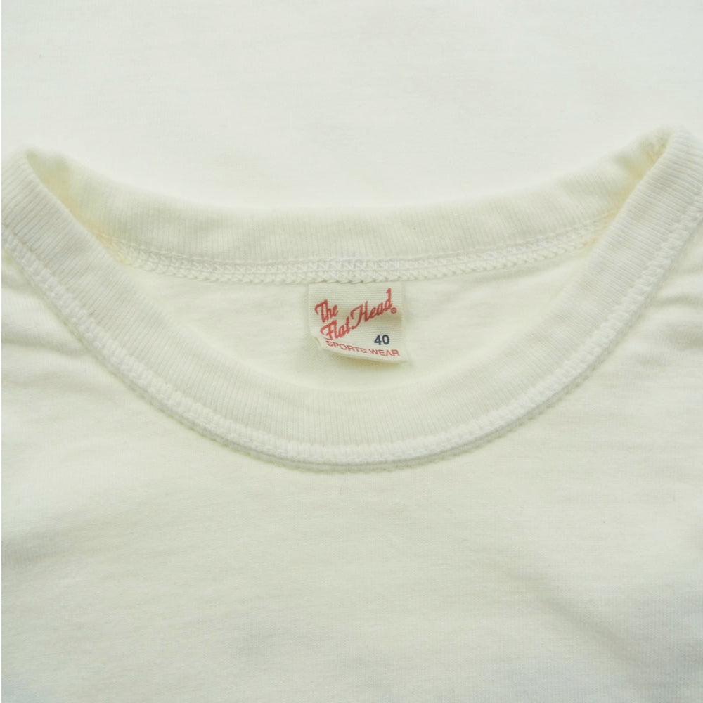 THE FLAT HEAD ザフラットヘッド Betty Carol ロゴ プリント 半袖 Tシャツ ホワイト ホワイト系 40【中古】