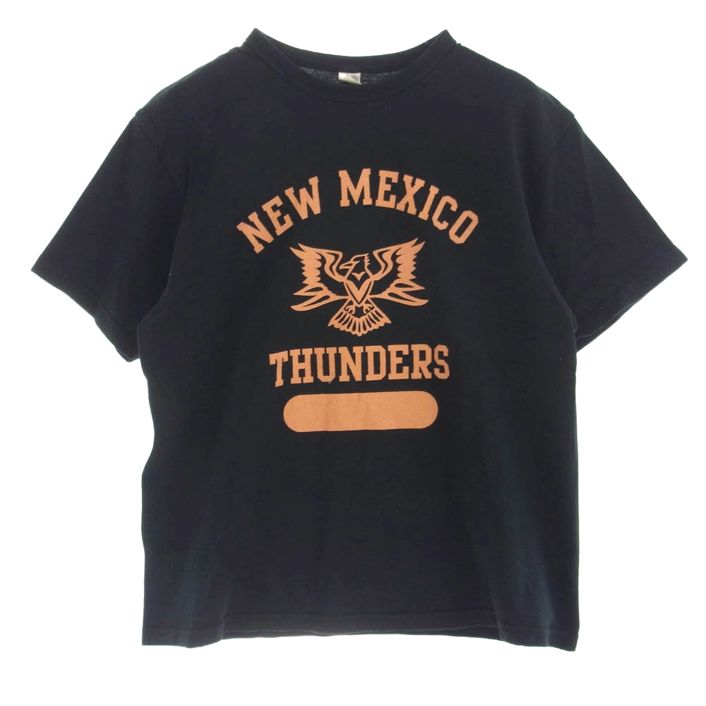 THE FLAT HEAD ザフラットヘッド NEW MEXICO ロゴ プリント Tシャツ ブラック系 40【中古】