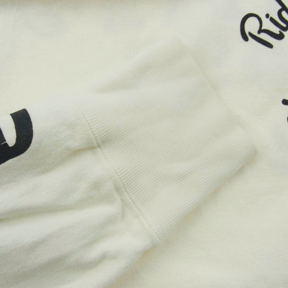 THE FLAT HEAD ザフラットヘッド Riding Stall ロゴ ヘンリーネック Tシャツ ホワイト系 L【中古】