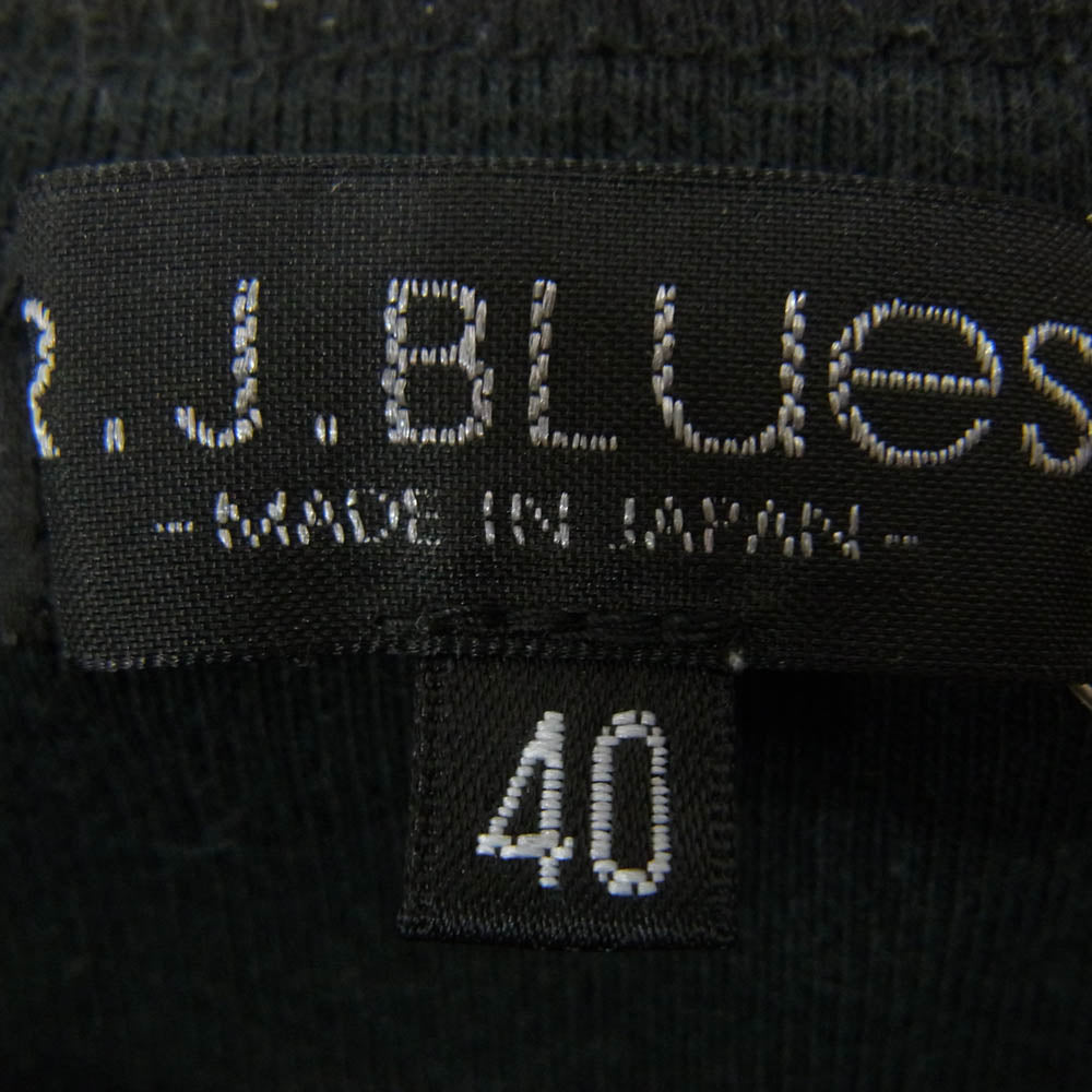 R.J.B アールジェイビー ヘンリーネック ５分丈 プリント カットソー ブラック ブラック系 40【中古】