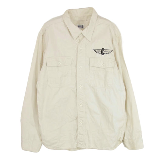 THE FLAT HEAD ザフラットヘッド UNION MADE ワッペン 長袖 シャツ オフホワイト系 40【中古】