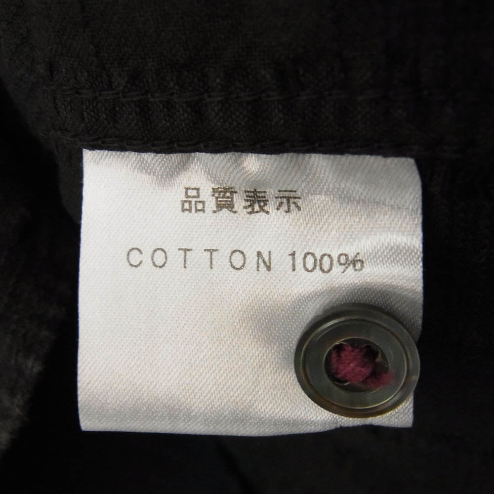 R.J.B アールジェイビー コットン 刺繍  オープンカラー シワストライプ 半袖 シャツ ブラック系 40【中古】