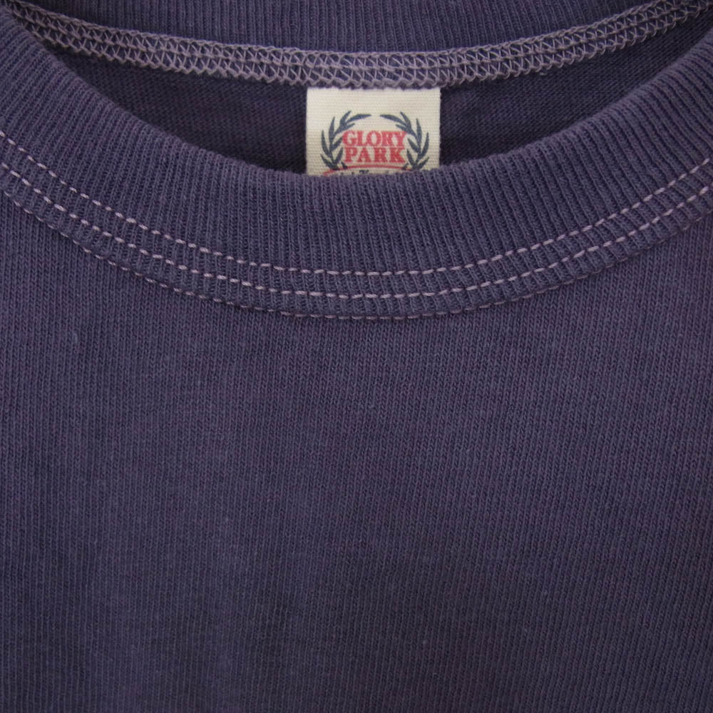 THE FLAT HEAD ザフラットヘッド GLORY PARK グローリーパーク JETTY HAMMER パック プリント ロゴ カットソー 長袖 Tシャツ 紫 40【美品】【中古】