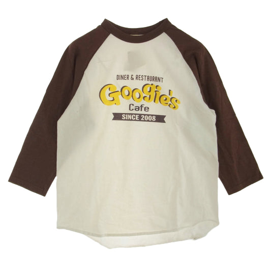 THE FLAT HEAD ザフラットヘッド Googie's ロゴ ラグラン Tシャツ ホワイト系 40【中古】