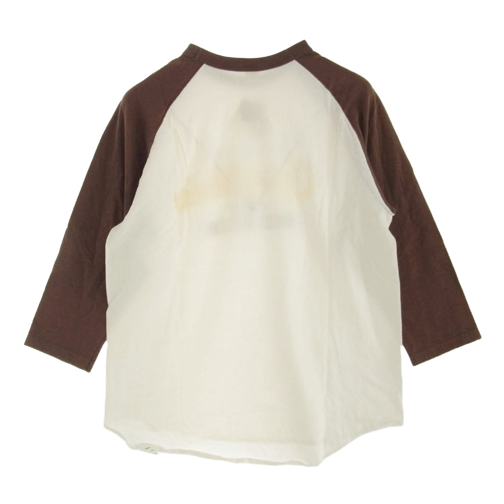 THE FLAT HEAD ザフラットヘッド Googie's ロゴ ラグラン Tシャツ ホワイト系 40【中古】