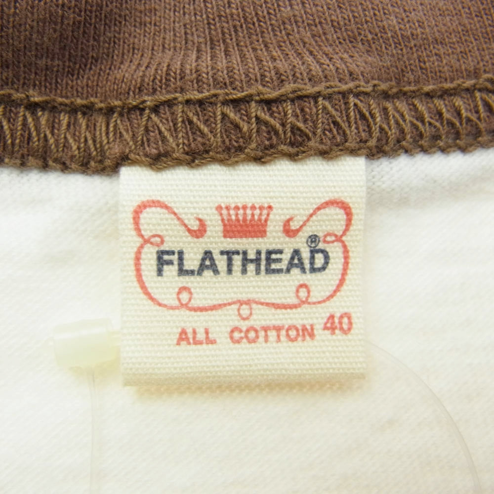 THE FLAT HEAD ザフラットヘッド Googie's ロゴ ラグラン Tシャツ ホワイト系 40【中古】