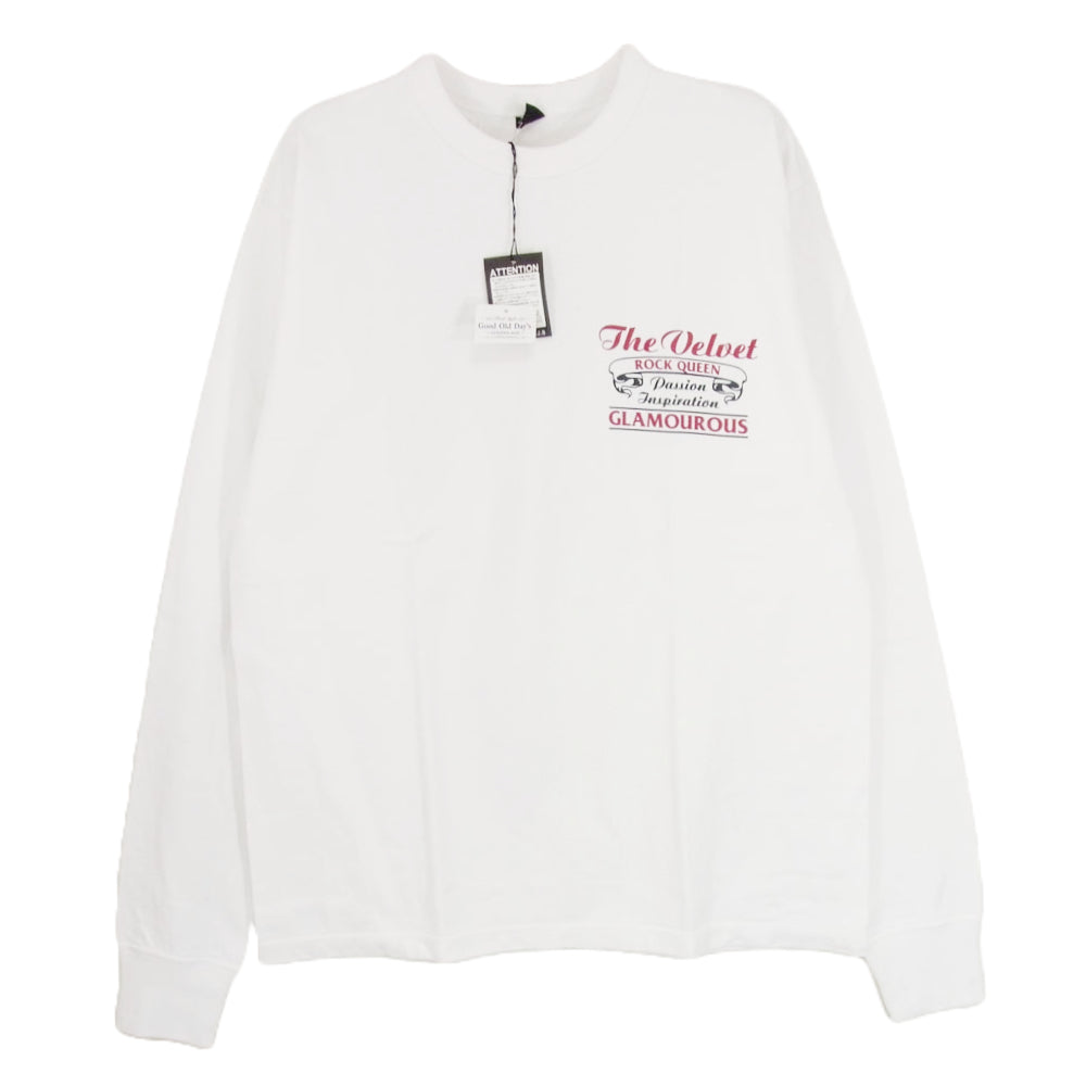 R.J.B アールジェイビー プリント ロングスリーブ 長袖 Tシャツ カットソー ホワイト系 40【極上美品】【中古】