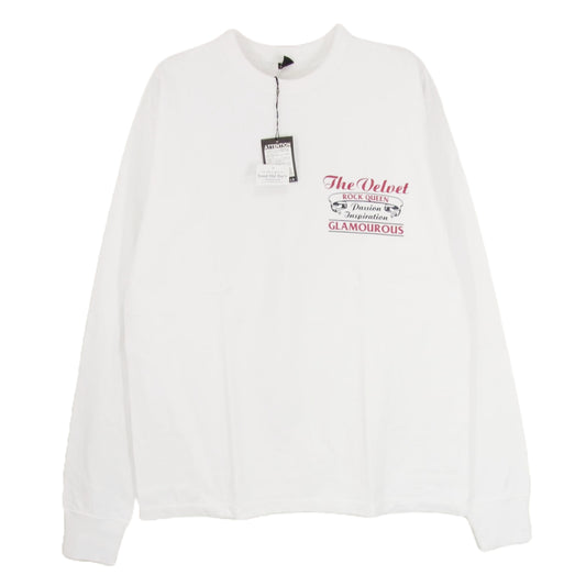 R.J.B アールジェイビー プリント ロングスリーブ 長袖 Tシャツ カットソー ホワイト系 40【極上美品】【中古】