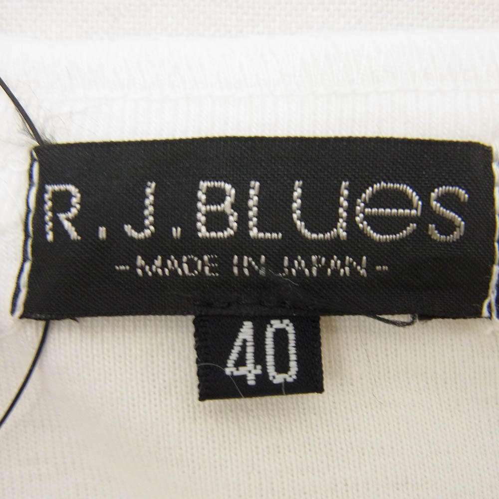 R.J.B アールジェイビー ヘンリーネック 長袖 カットソー ホワイト系 40【新古品】【未使用】【中古】