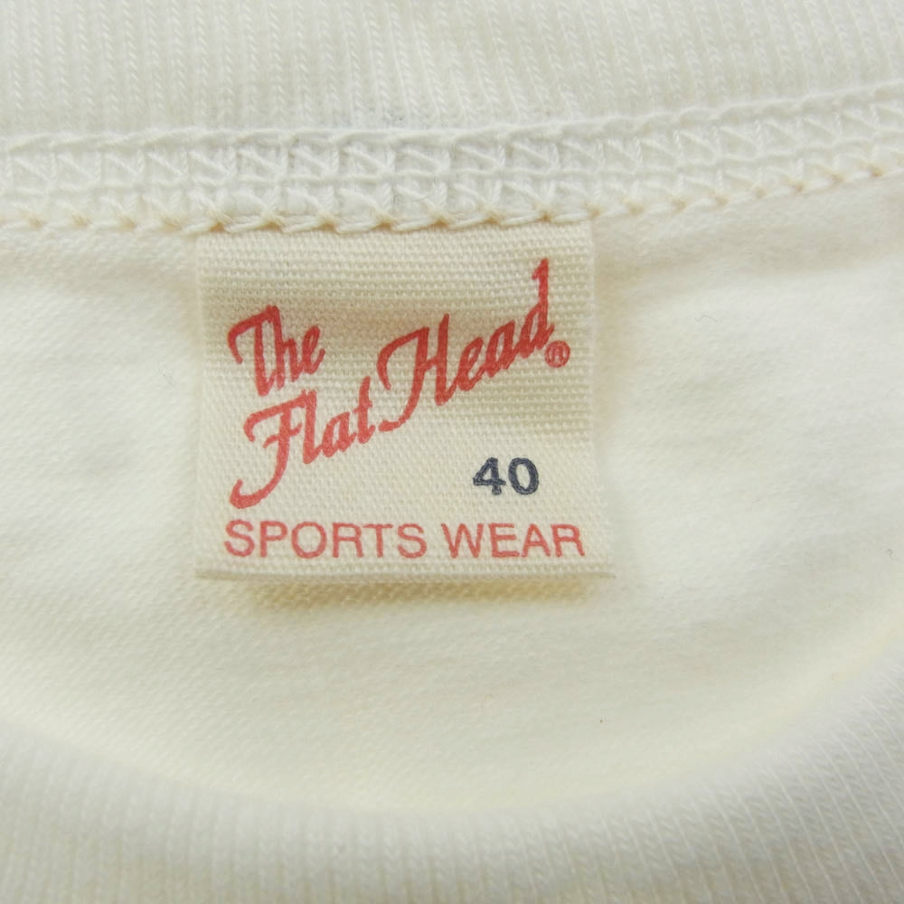 THE FLAT HEAD ザフラットヘッド Super Weekend バック ロゴ 半袖 Tシャツ ホワイト系 40【極上美品】【中古】
