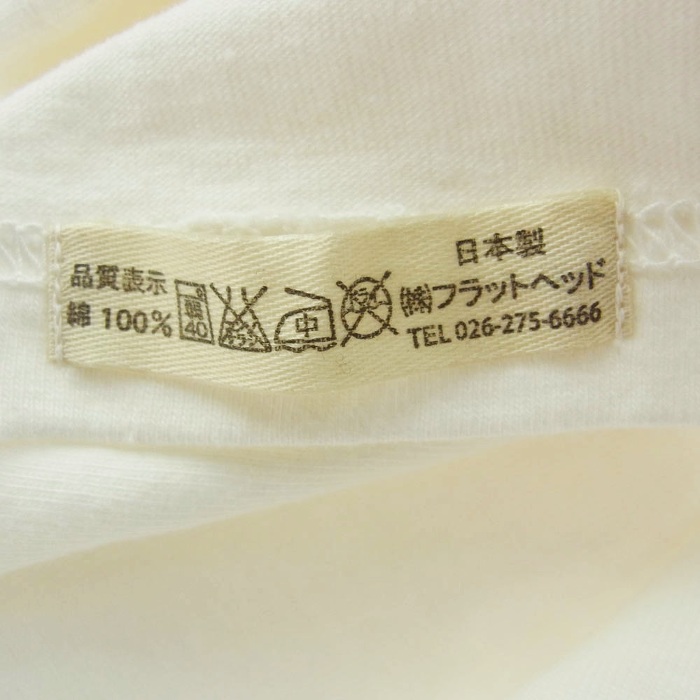 THE FLAT HEAD ザフラットヘッド Super Weekend バック ロゴ 半袖 Tシャツ ホワイト系 40【極上美品】【中古】