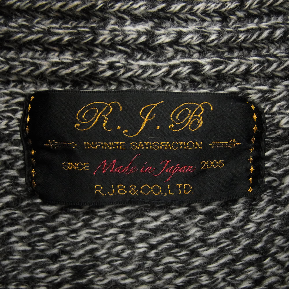 R.J.B アールジェイビー アームライン ウール 刺繍 カーディガン ブラック系 サイズ表記無【中古】