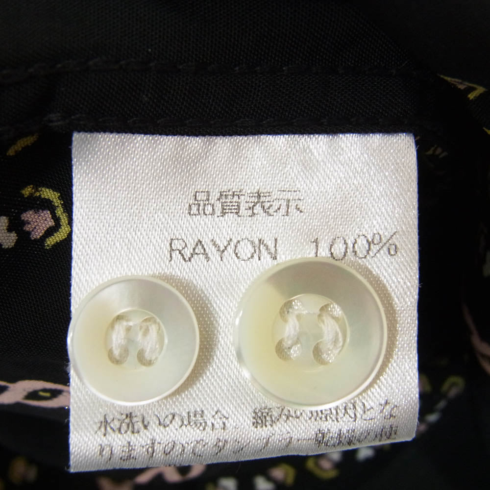R.J.B アールジェイビー レーヨン アロハ ハワイアン ショートスリーブ 総柄 半袖 シャツ ブラック系 40【中古】