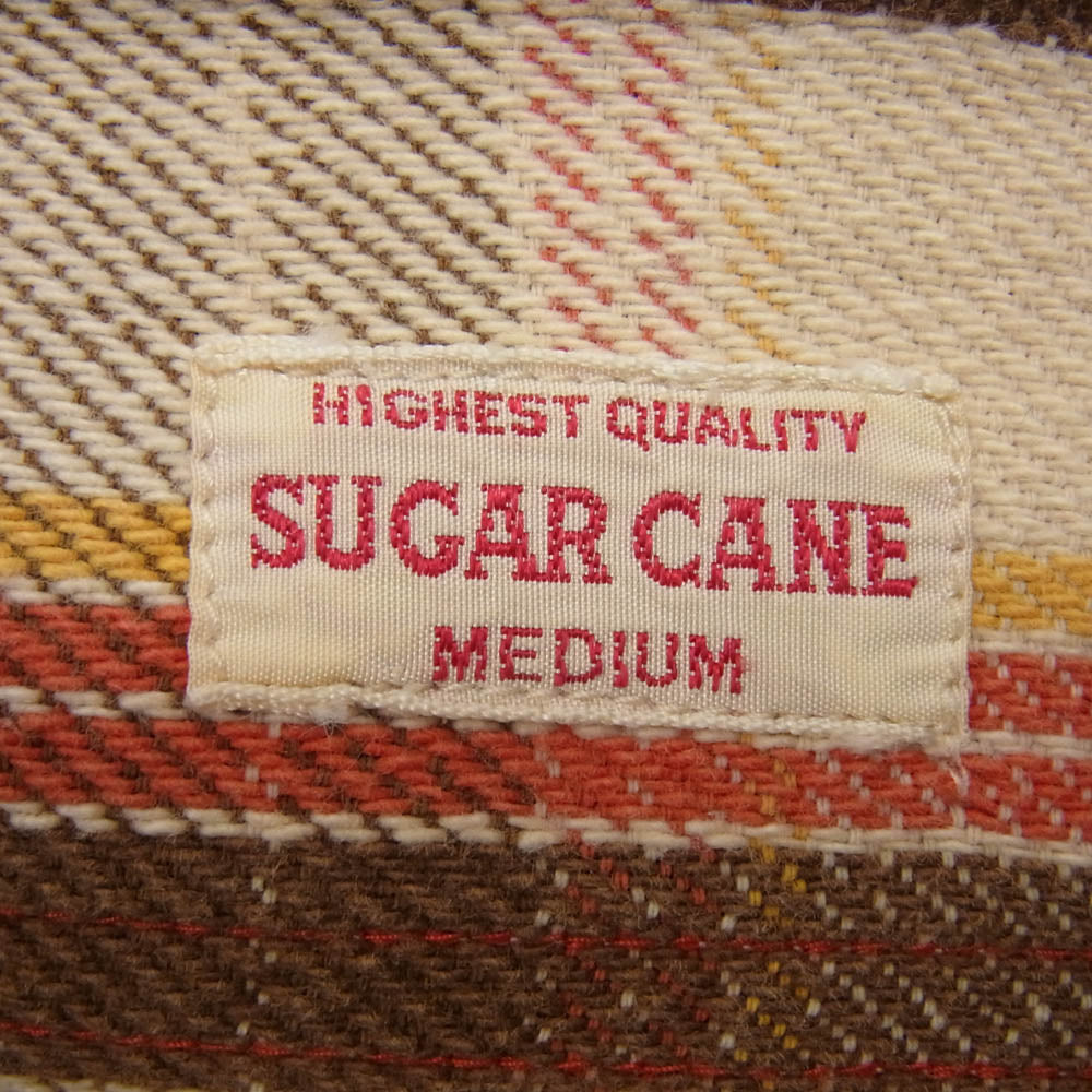 SUGAR CANE シュガーケーン チェック 長袖 ヘビー ネルシャツ 猫目ボタン ブラウン系 M【中古】