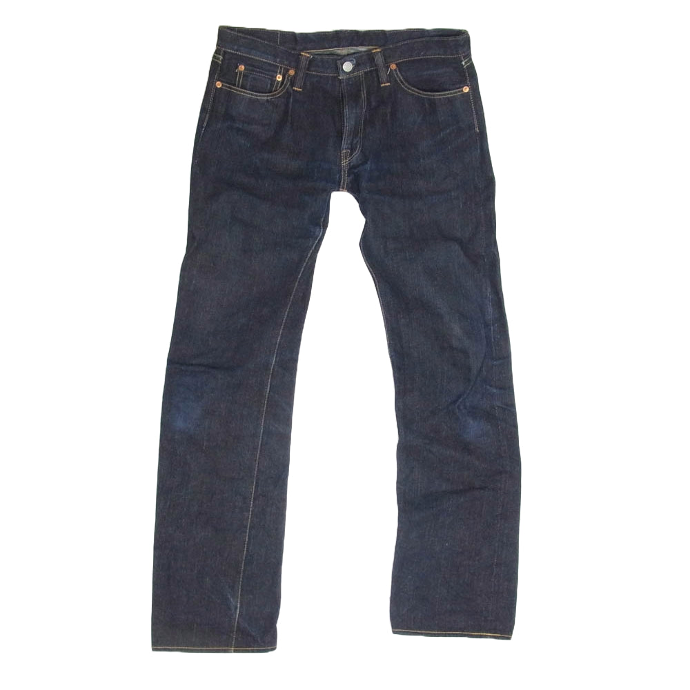 R.J.B アールジェイビー D003 バックポケット 刺繍 レザー ステッチ デニム パンツ インディゴブルー系 33【中古】