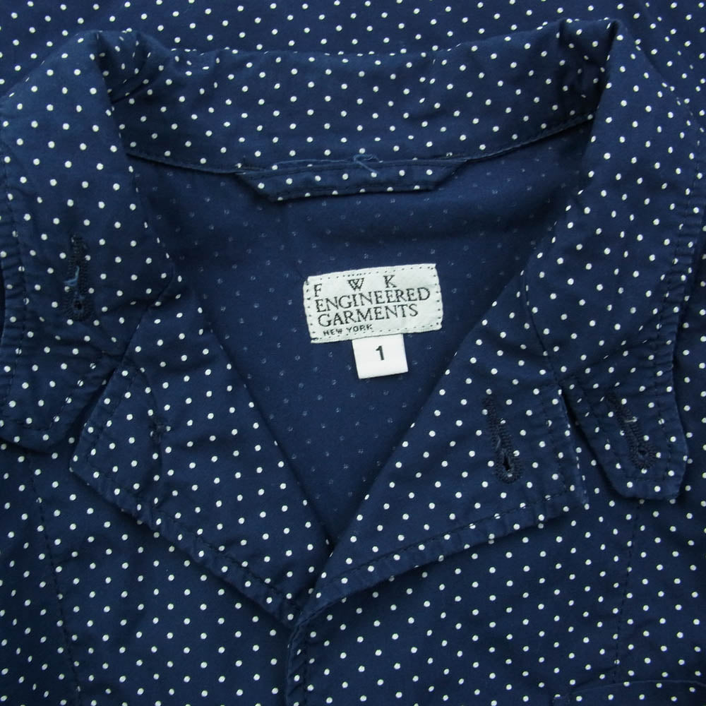 Engineered Garments エンジニアードガーメンツ ドット柄 シャツ ジャケット ネイビー系 1【中古】