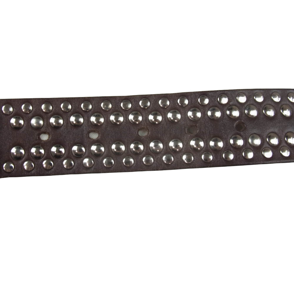 ナンニ メタル コンチョ レザー ベルト ブラウン系 85/34【中古】