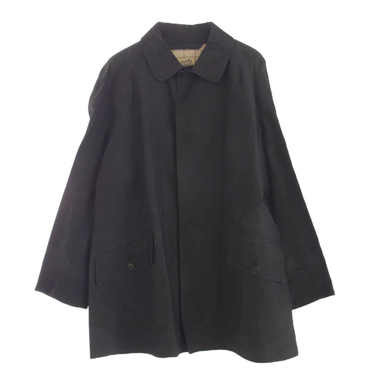 HERMES エルメス 裏地チェック ステンカラーコート M【中古】