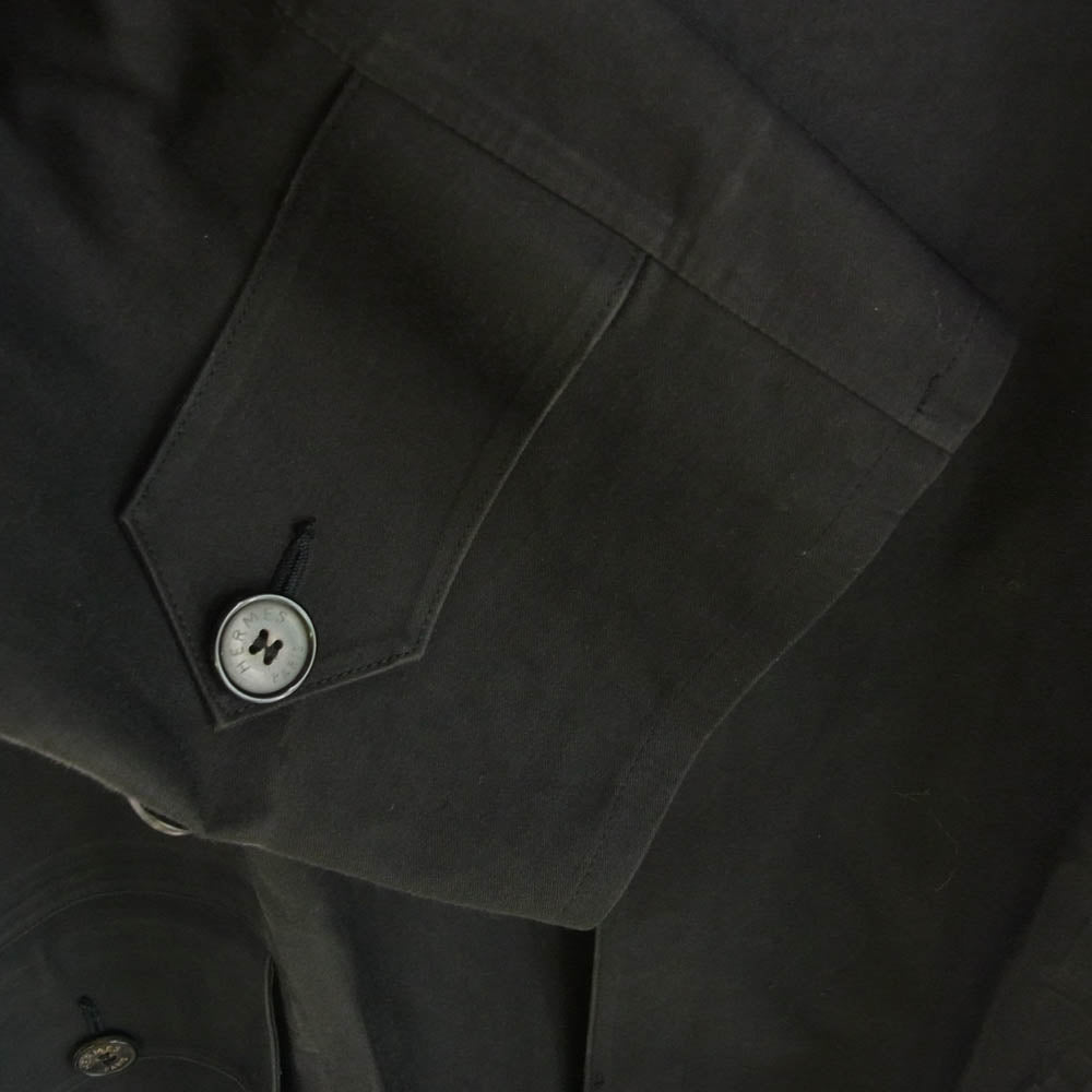 HERMES エルメス 裏地チェック ステンカラーコート M【中古】