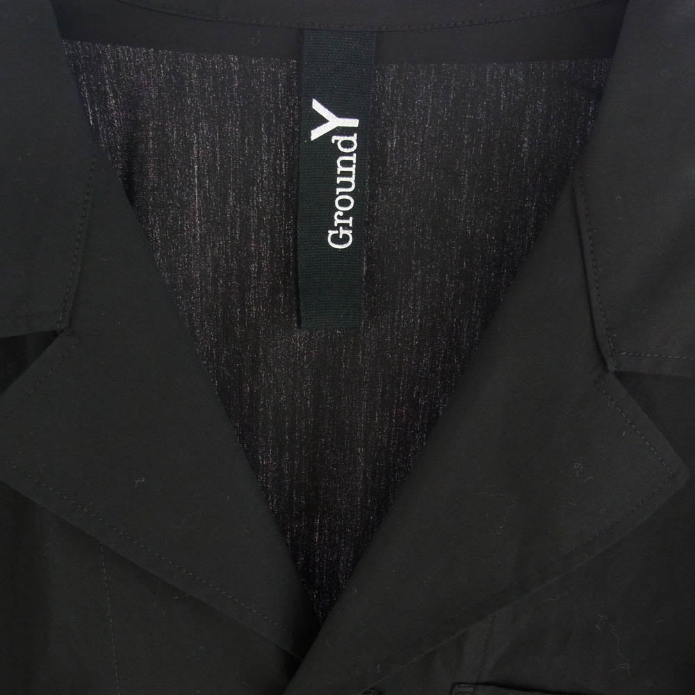 Yohji Yamamoto ヨウジヤマモト GK-B04-001 Ground Y グラウンドワイ コットン ロング シャツ ジャケット ブラック系【中古】