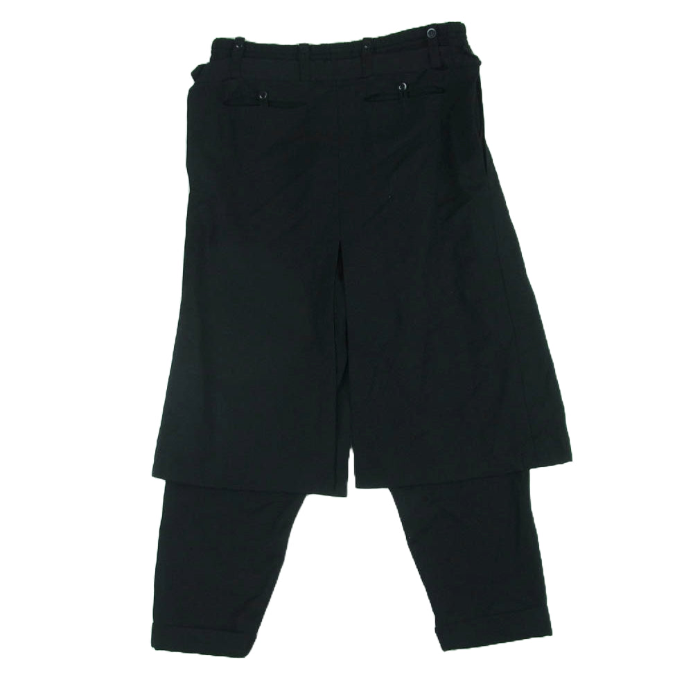 Yohji Yamamoto ヨウジヤマモト UR-P24-128 s'yte サイト レイヤード ラップ パンツ ウール 日本製 ブラック系 M【中古】