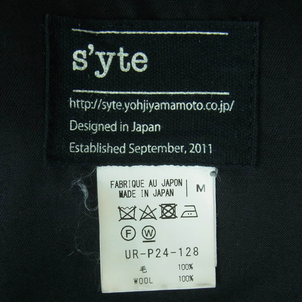 Yohji Yamamoto ヨウジヤマモト UR-P24-128 s'yte サイト レイヤード ラップ パンツ ウール 日本製 ブラック系 M【中古】