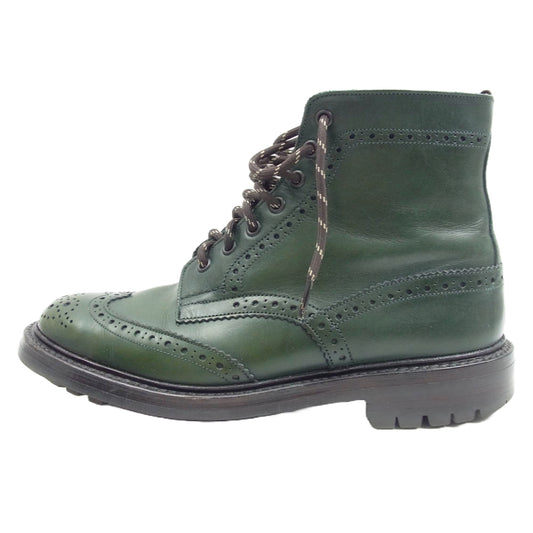 Tricker's トリッカーズ M2508 ウイングチップ カントリー ブーツ グリーン系 8.5【中古】