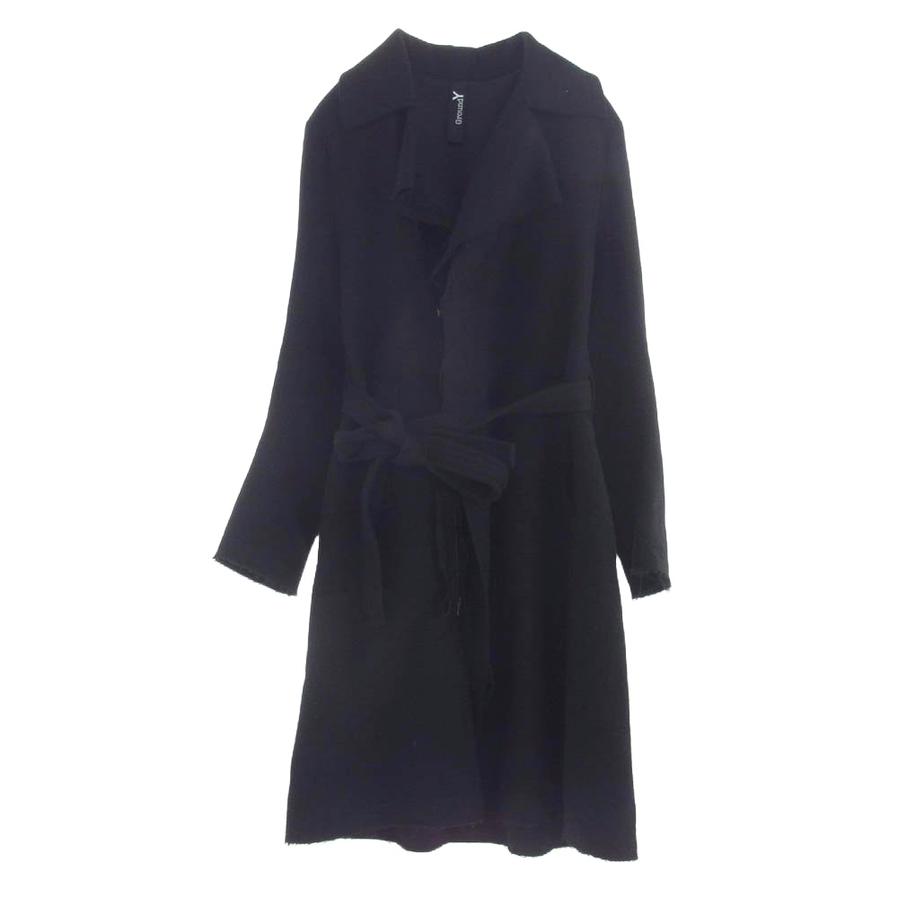 Yohji Yamamoto ヨウジヤマモト GK-C02-101 Ground Y グラウンドワイ カットオフ ジップアップ ウール コート ブラック系 3【中古】