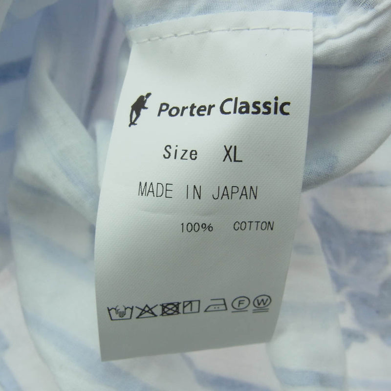 PORTER CLASSIC ポータークラシック PC-016-2216-0040-0015 ROLL UP STRIPE SHIRT ロールアップ ストライプ シャツ ホワイト系 XL【新古品】【未使用】【中古】