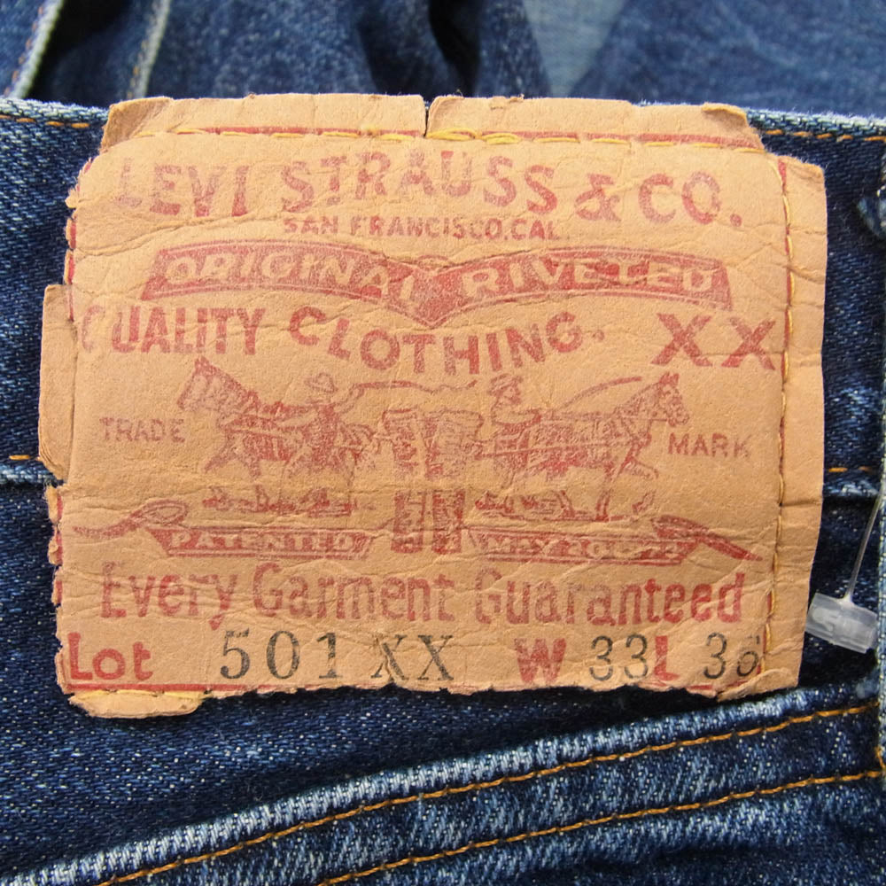 Levi's リーバイス 501XX ボタン裏555 USA製 バレンシア工場 BIGE  デニム パンツ インディゴブルー系 33【中古】