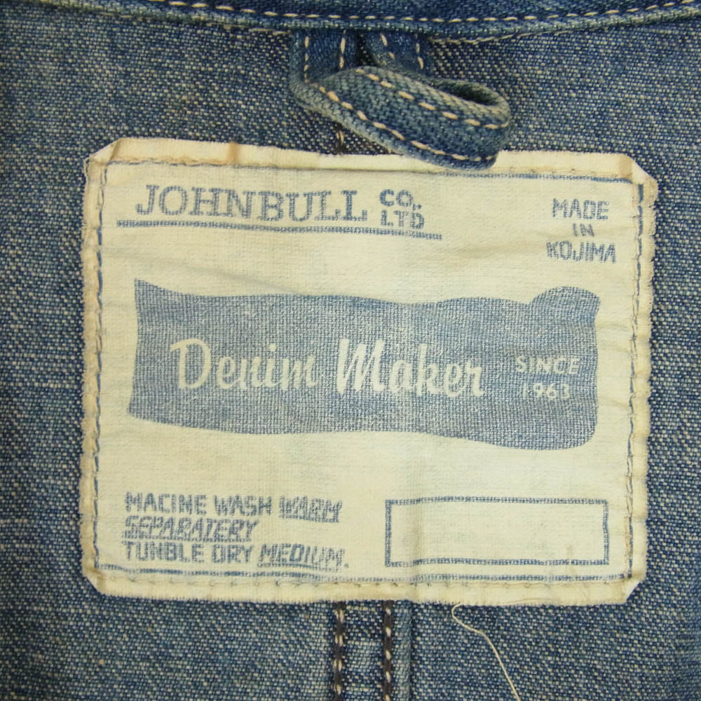 Johnbull ジョンブル デニム ジャケット カバーオール インディゴブルー系 L【中古】