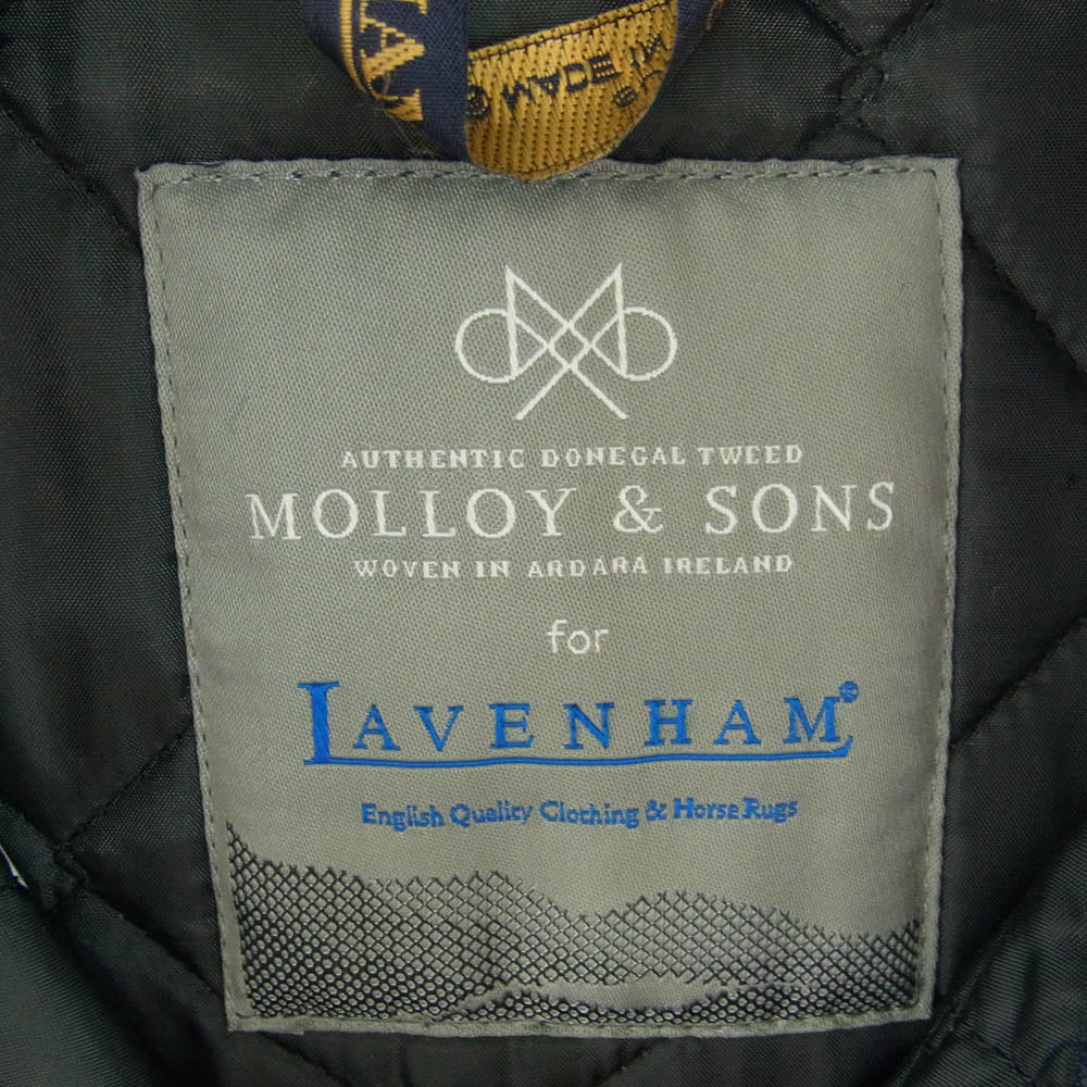 LAVENHAM ラベンハム 14A-WV-DT2 × MOLLOY&SONS モロイ&サンズ ツイード ロング コート ネイビー系 38【中古】
