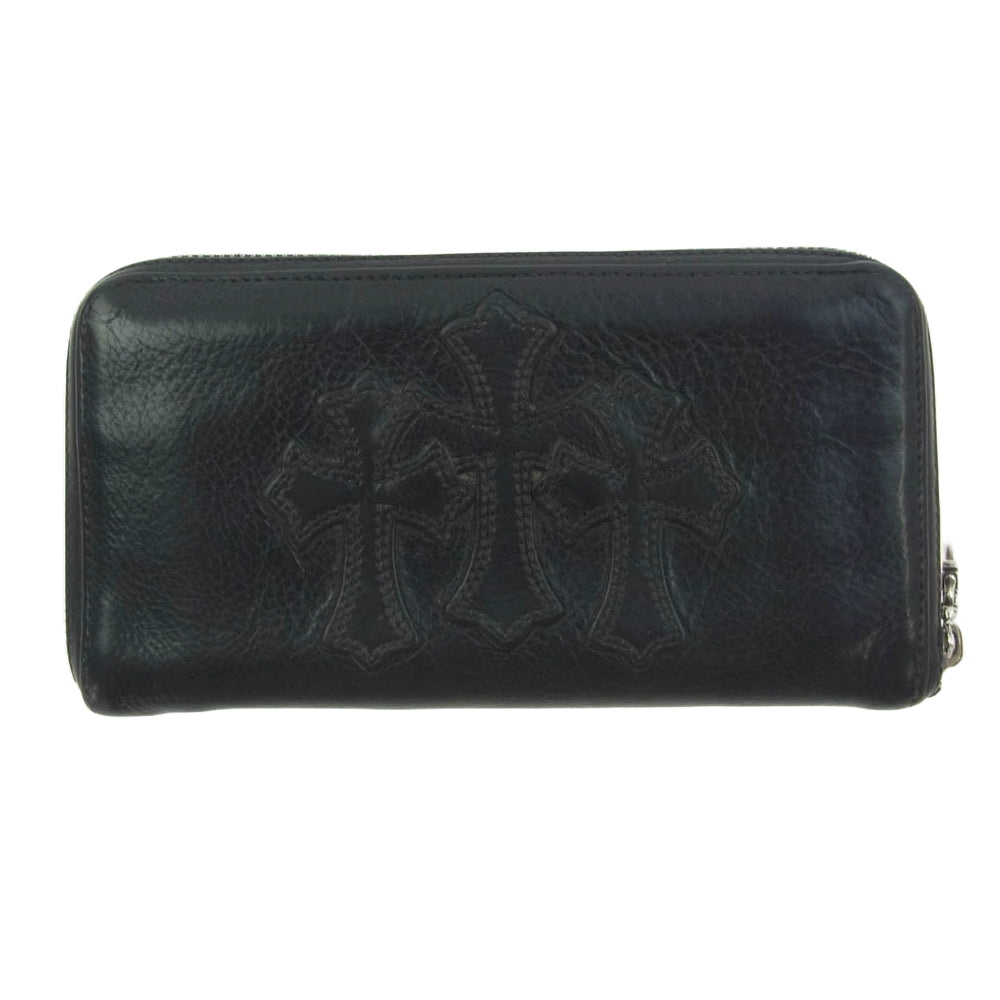 CHROME HEARTS(クロムハーツ) JUDY ジュディ クロスボタンレザーウォレット財布 気まずい ブラック【中古】【程度B】【