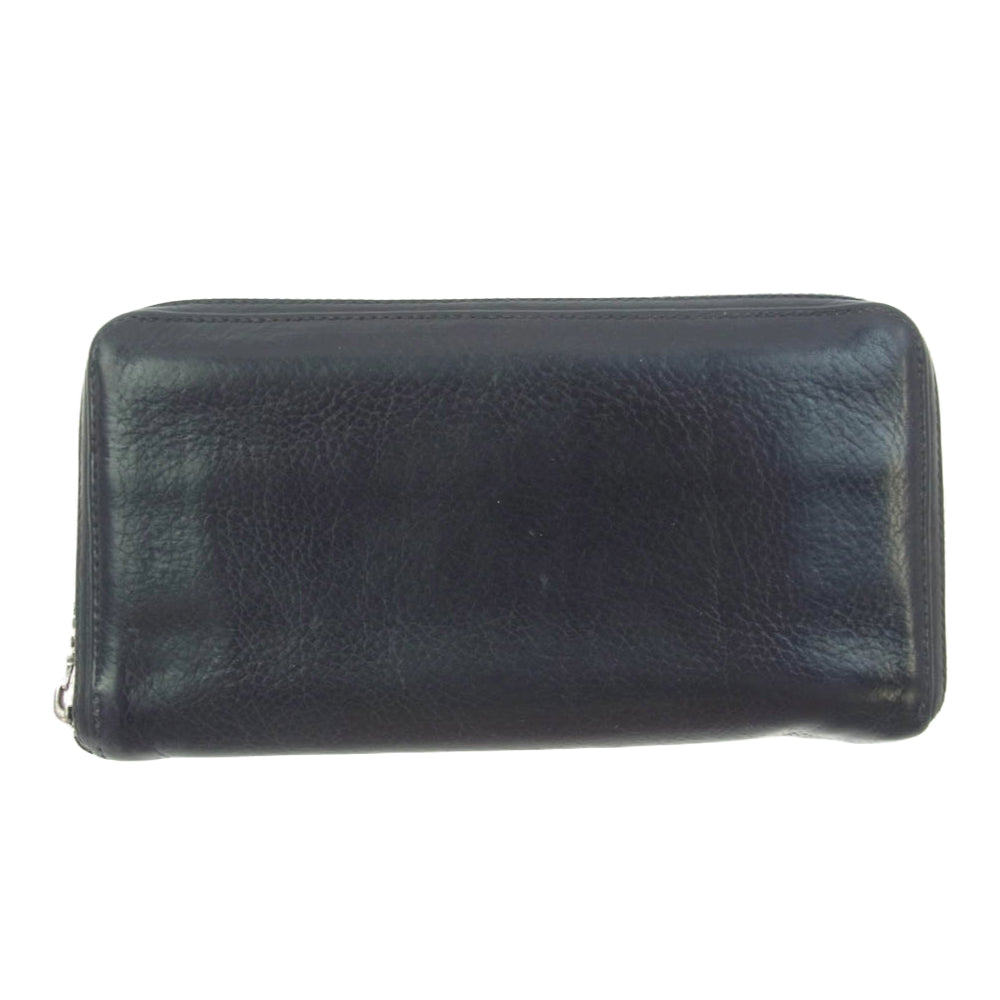 CHROME HEARTS クロムハーツ（原本無） REC F ZIP 3セメタリー クロスパッチ ラウンド ファスナー ウォレット 長財布 ブラック系【中古】