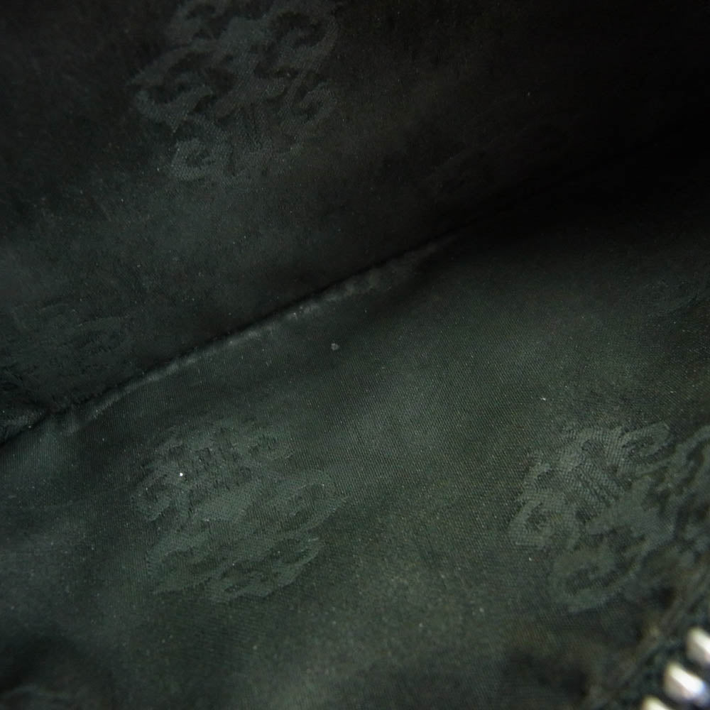 CHROME HEARTS クロムハーツ（原本無） REC F ZIP 3セメタリー クロスパッチ ラウンド ファスナー ウォレット 長財布 ブラック系【中古】